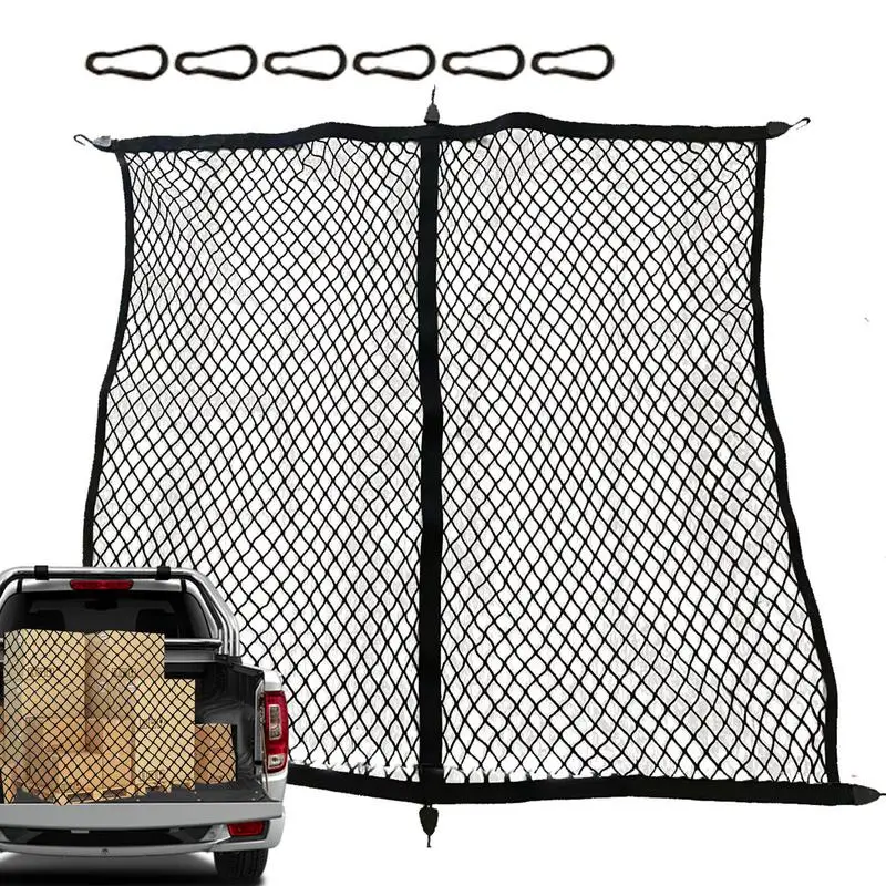 Cargo Nets for Pickup Trucks Highly Elastic Cargo Net Stretchable Truck Bed Cargo Mesh Organizer Suitable for Pickup Daily load