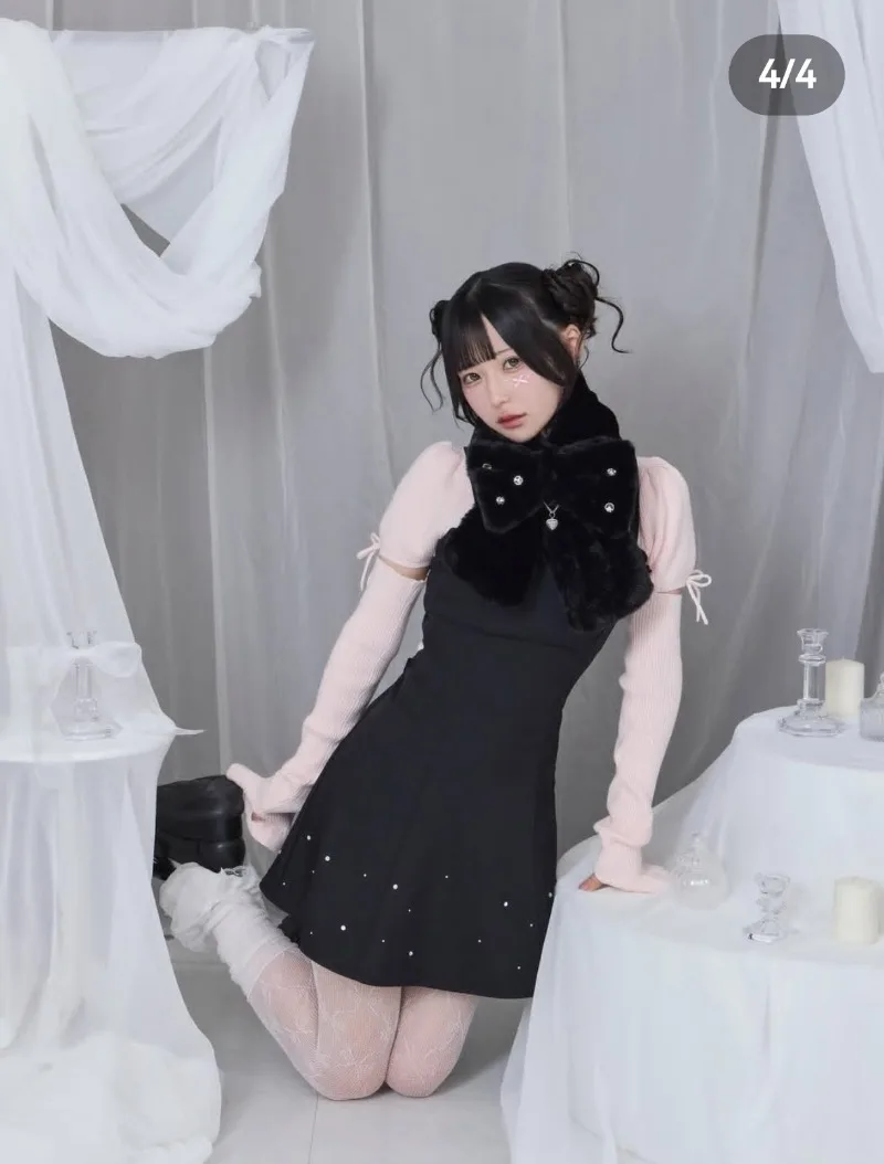 Rojita لطيف لينة مريحة القوس وشاح اليابانية لوليتا نمط الحلو يلتف الملابس والاكسسوارات Kawaii منديل للفتيات السيدات