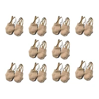 Zapatos de gimnasia rítmicos, medias Calcetines suaves de punto, calzado de competición profesional, suela suave, protección de la piel elástica, zapatos de baile, 10 piezas