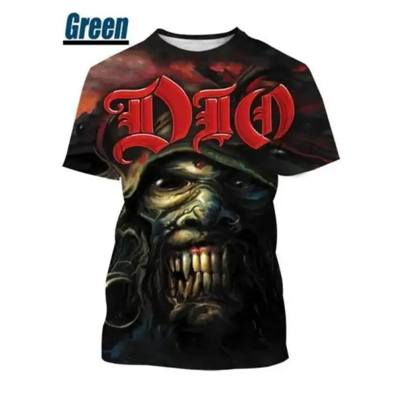 Fashion Men Clothing New Heavy Metal Rock Dio Band 3D Print T-shirt Hip Hop Street Unisex Oversized T Shirt Harajuku Tops Tees