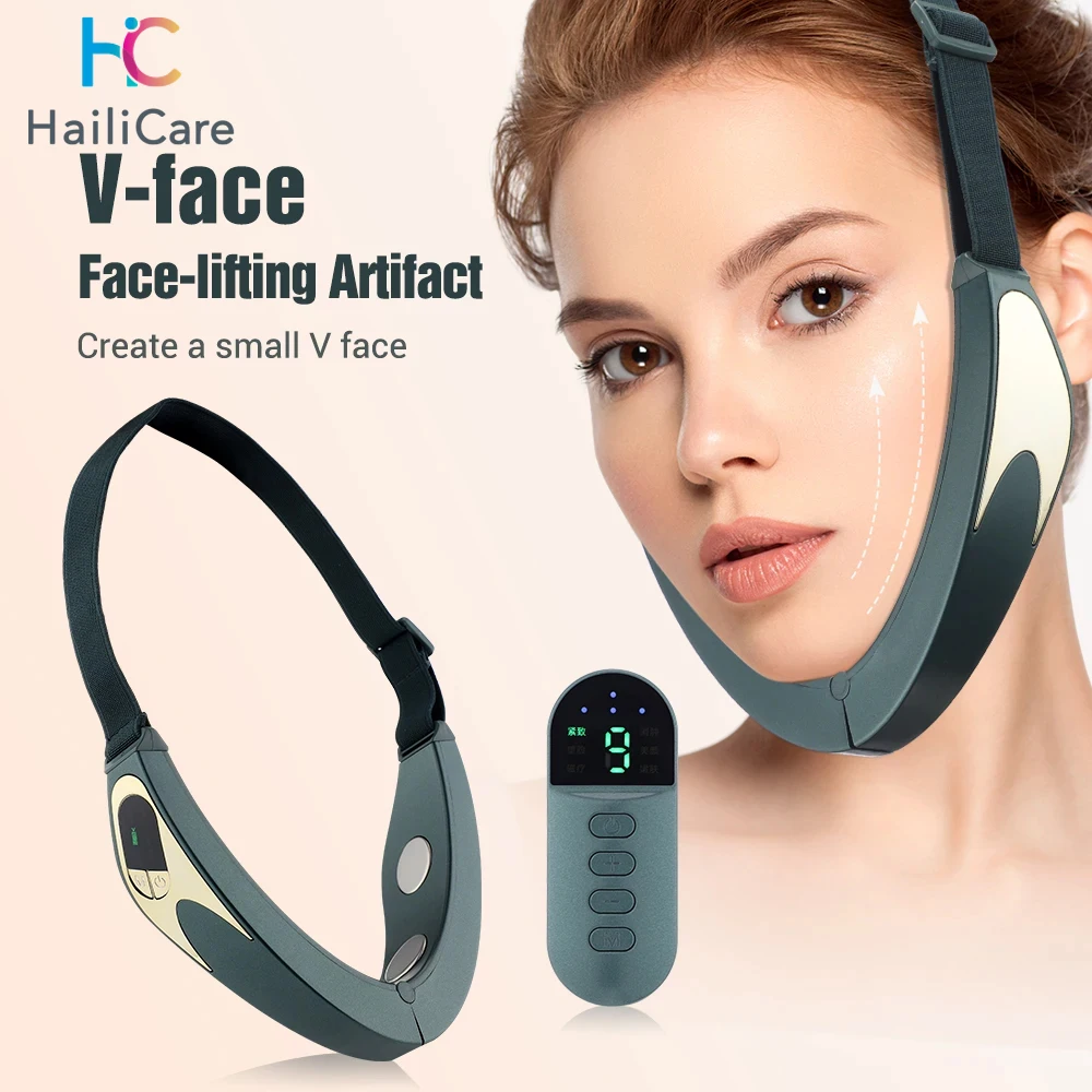 Elektryczny masażer do liftingu twarzy V 6 trybów 9 poziomów ogrzewanie wibracyjny masażer wyszczuplający twarz przyrząd do upierkania twarzy i twarzy