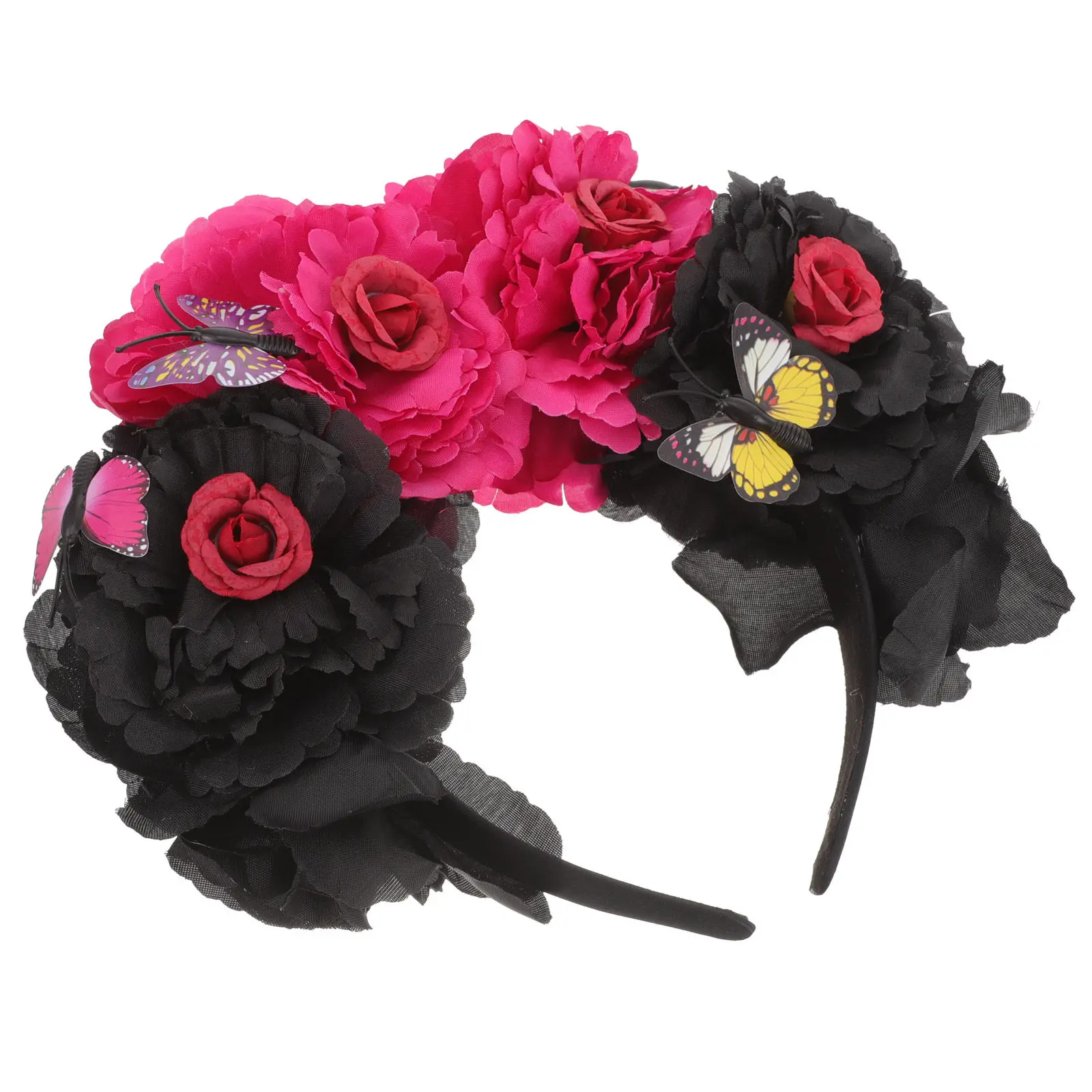 

Butterfly Headband Peony Flower Hair Band Lightweight Comfortable Halloween Hair Hoop Party Cosplay Photography Accessory