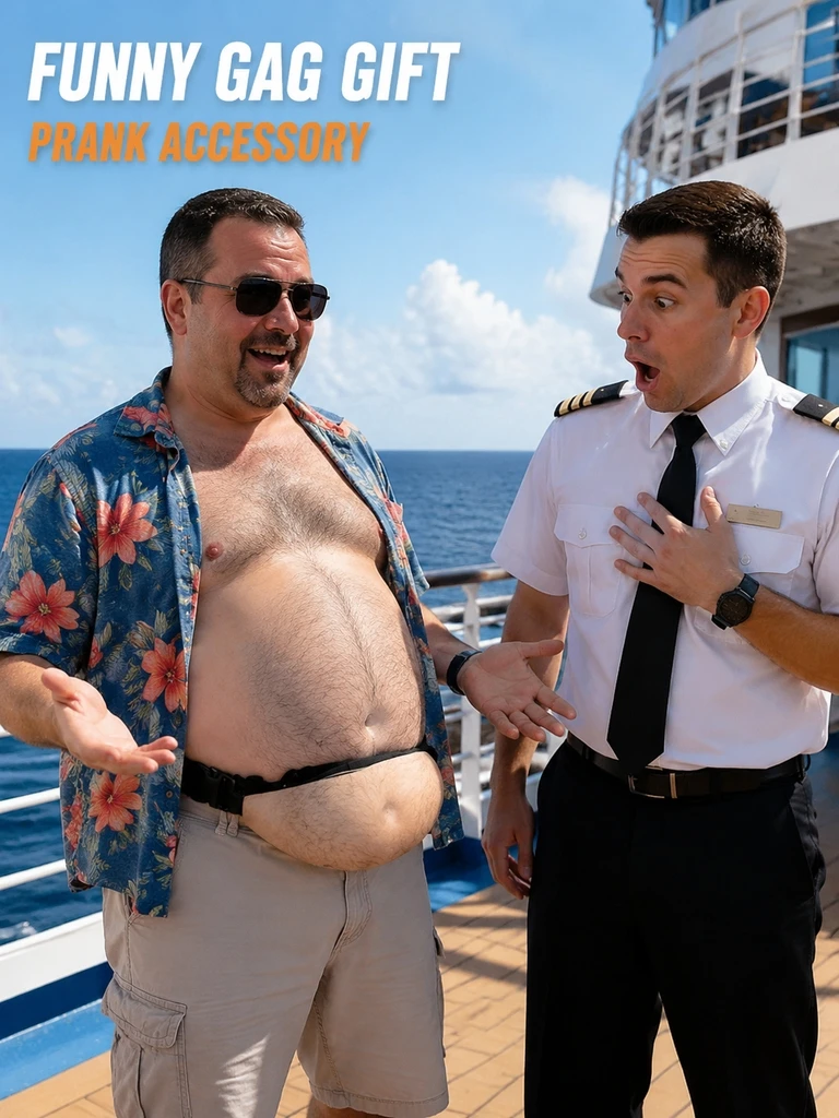 Funny Dad Bod Fanny Pack 3D Beer Belly Waist Bag Fake Belly Pouch Halloween Cosplay Gag Gift Prank Party Travel Phone Storage