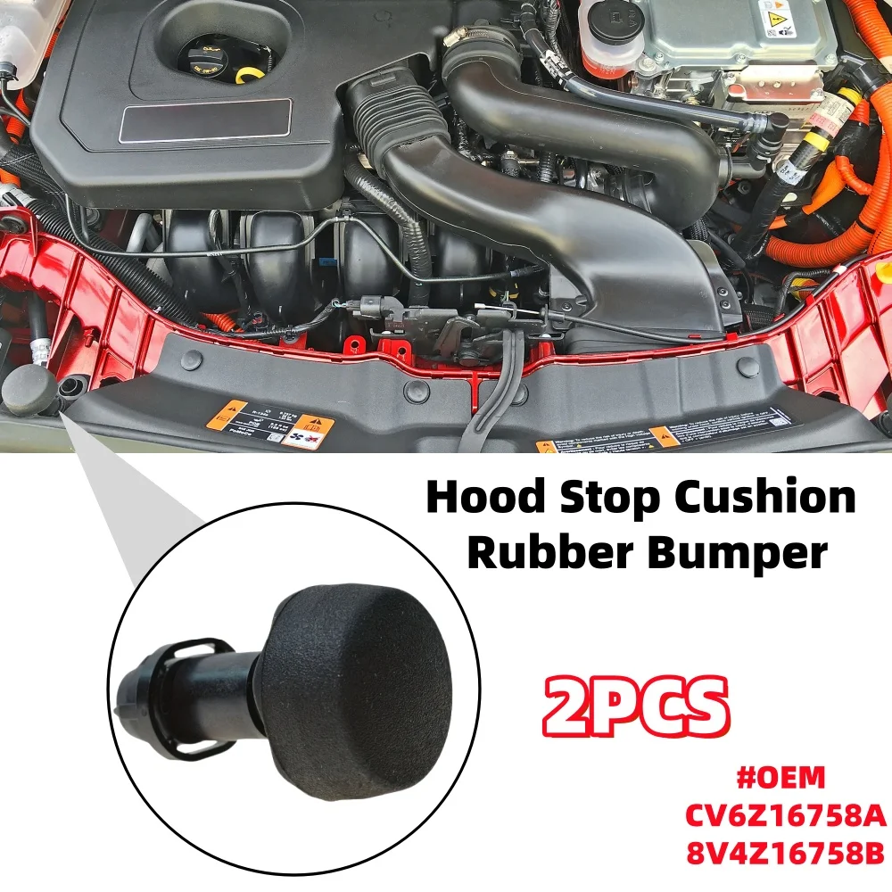 2PCS Hood Stop Cushion Rubber Bumper Car Bonnet Rubber Buffer Part CV6Z16758A For Ford C-Max Edge Escape Focus Transit Connect
