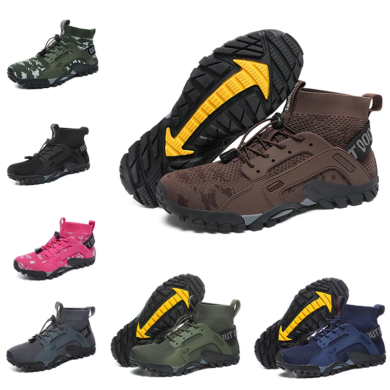 Breathable Knitted Fabric Outdoor Wading Shoes for Men Women Quick Dry Anti-Slip Sneakers Mountain Hiking Trekking Water Shoes