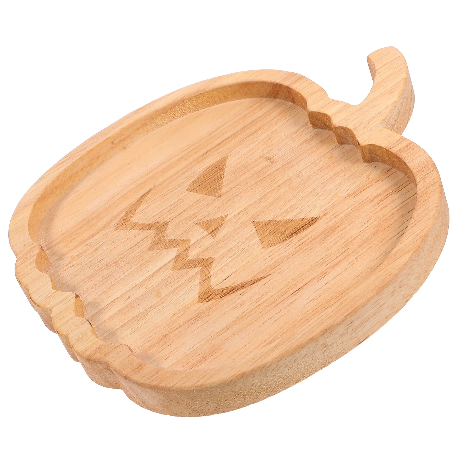 

Halloween Wood Pumpkin Plate Smooth Safe Snack Food Serving Kitchen Table Banquet Fruit Storage Wooden Tray