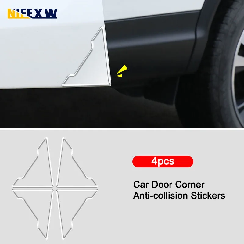 4pcs Universal Car Door Corner Anti-collision Covers Transparent Silicone Protector Anti-Scratch Stickers Door Protection Cover