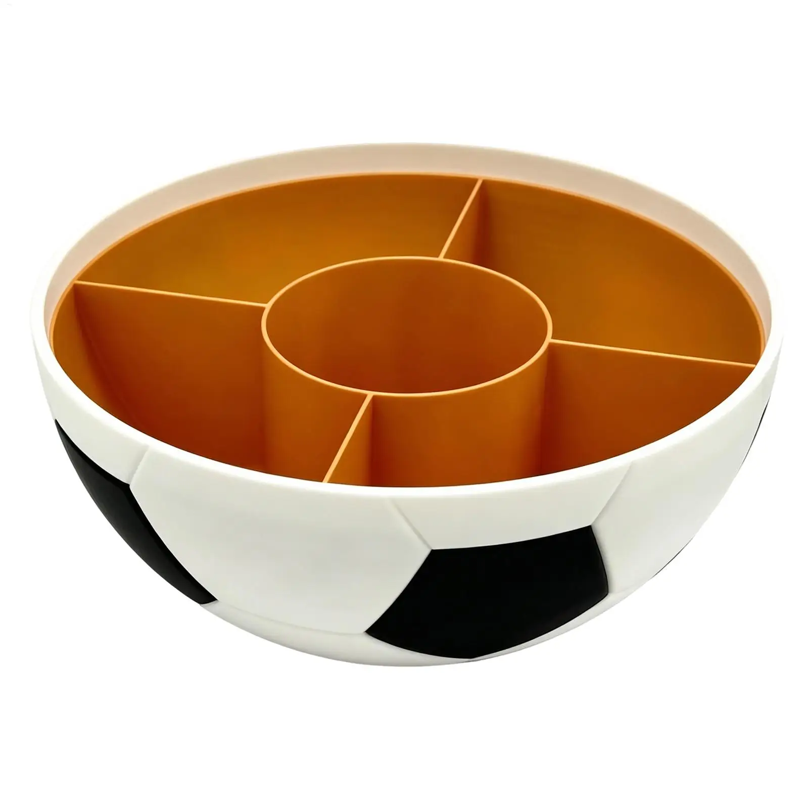 Soccer Pattern Divided Serving Bowls Snack Tray Candy Storage Bowl For Football Match Watching Kitchen Picnic Party Buffet
