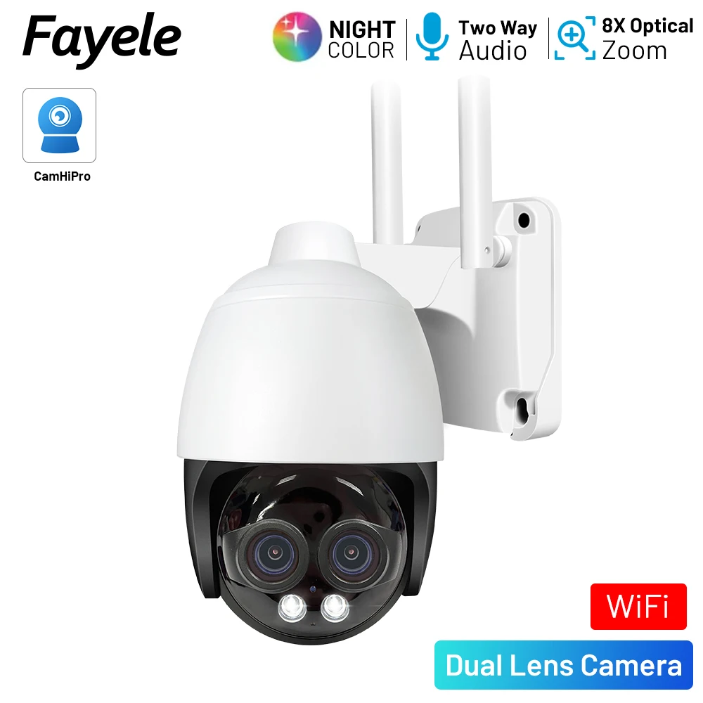 

CCTV Outdoor Wireless Mini PTZ WiFi Surveillance Dual Lens IP Cam 4K 8MP Auto Tracking 2way Audio Home Security Protection Camhi