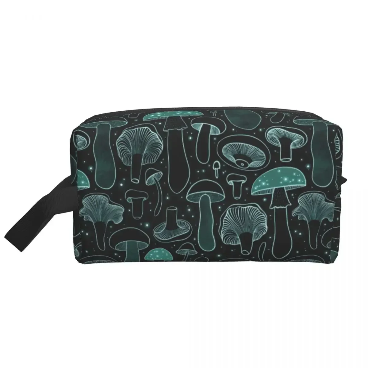 

Custom Abstract Glowing Mushrooms Pattern Travel Cosmetic Bag Women Toiletry Makeup Organizer Ladies Beauty Storage Dopp Kit