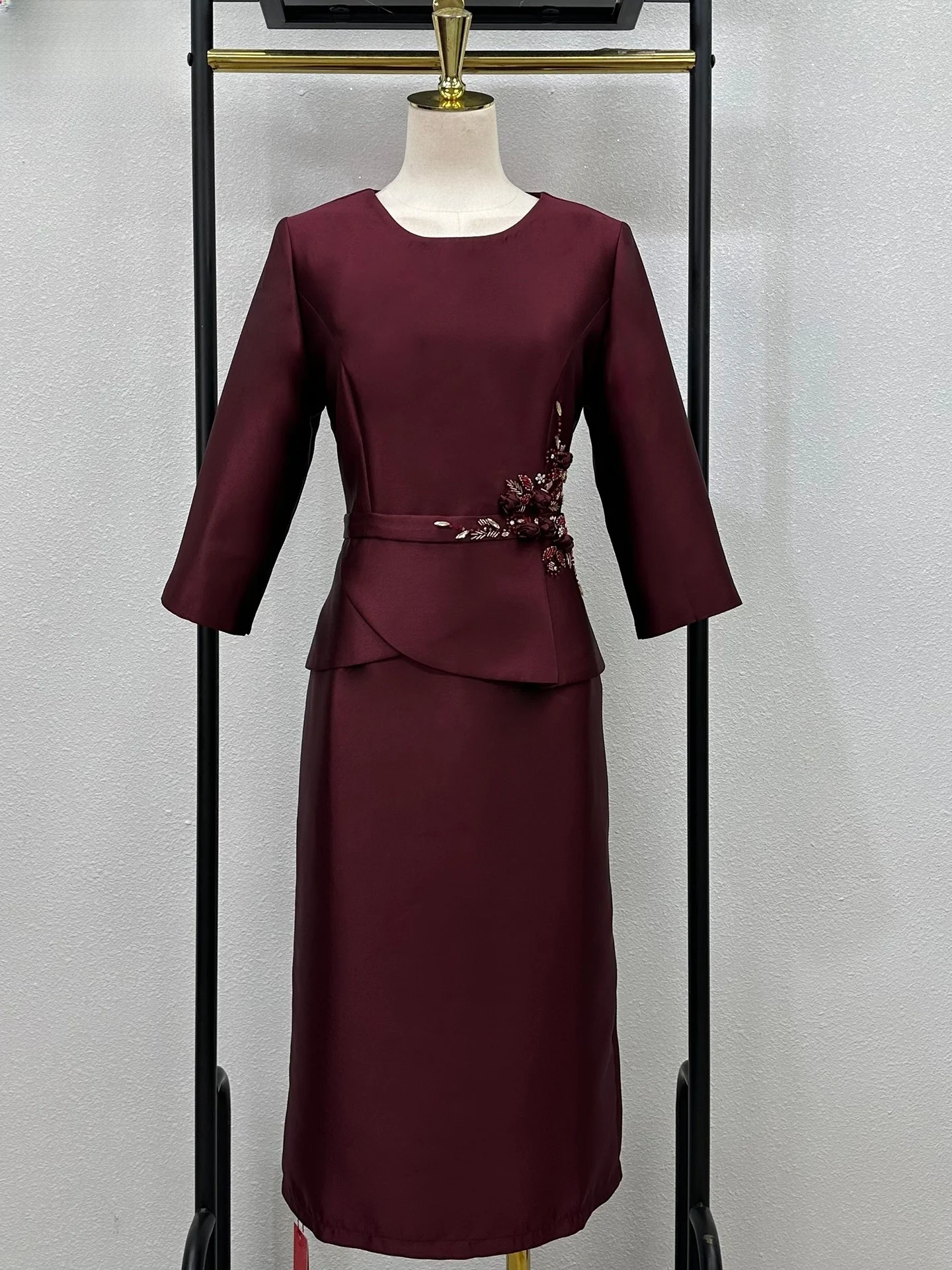 

Ele Materni Wedding Dr Women's Mid-Length Sve Formal Ball Gown High-Quali Fabric Easy-To-Wear Everyday Dr