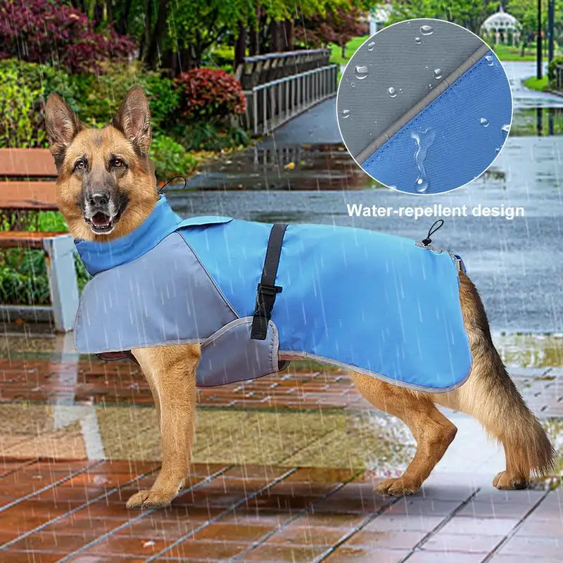 Dog Raincoat Hooded Pet Raincoat Reflective Dog Winter Accessories Pet Apparel Snow Jacket Windproof For Medium Large Dogs Pet