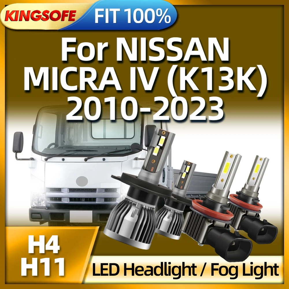 

KINGSOFE Lamp H4 LED Headlight Bulb Hi Lo Beam H11 Auto Light For NISSAN MICRA 4 (K13K) 2010 2011 2012 2013 2014 2015 2016-2023