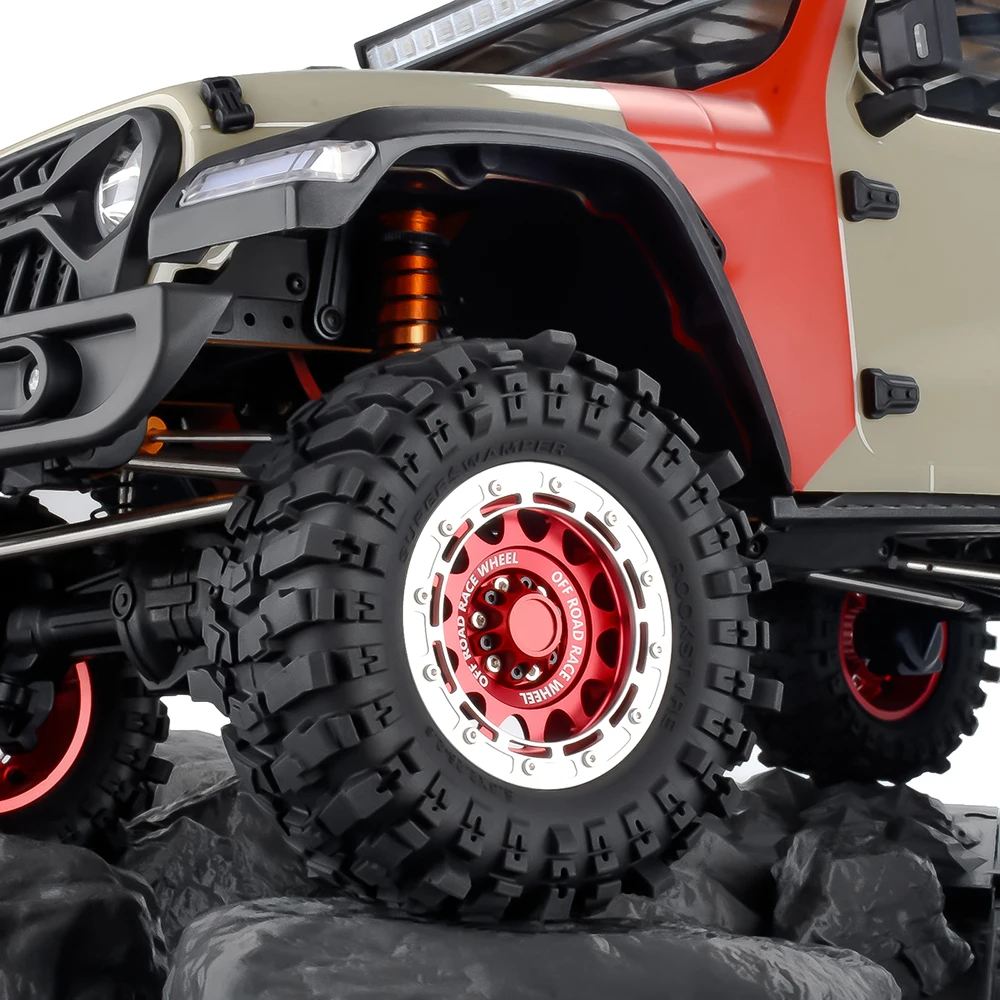 PYFORE 2.6'' Beadlock Klimbanden Metalen Velg Naaf 133x55mm Adapter 17mm/12mm voor 1/7 RC Auto Crawler MK07 JK07 Accessoires