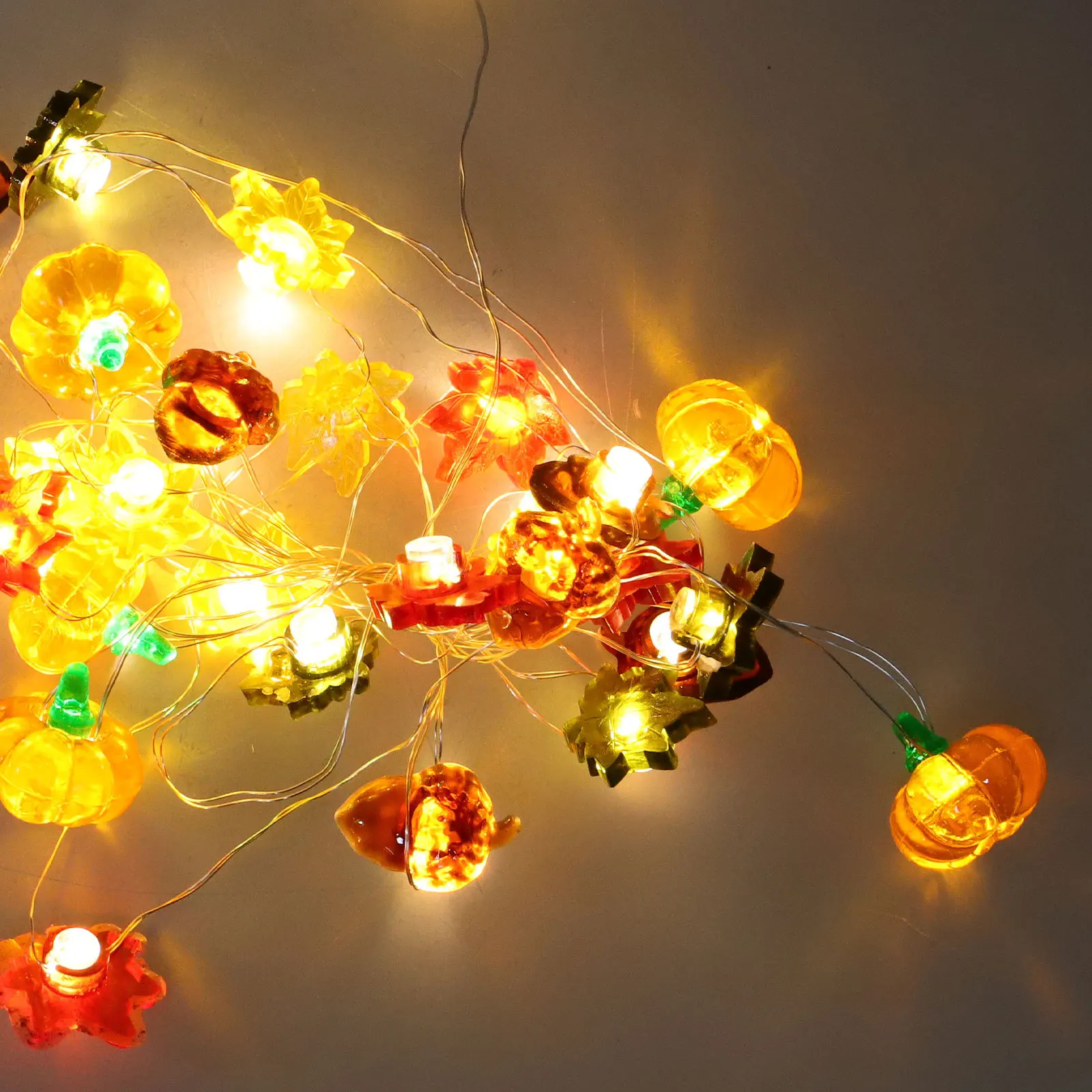 هالوين داخلي LED سلسلة ضوء الأسلاك النحاسية سقوط ضوء لغرفة النوم حفلة الخريف الشكر الديكور أضواء الخريف الزخرفية