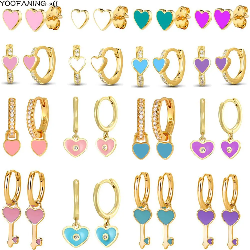 925 Sterling Silver Ear Needle Sweet Cute Earrings Heart Series Design Fashionable Women's Earrings Single Item Jewelry Gifts