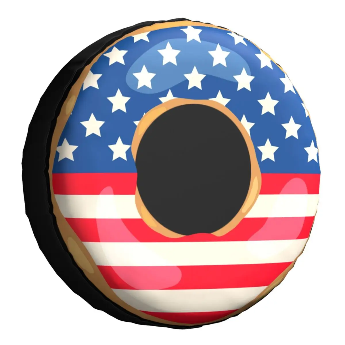 American Patriotic Donut With Flag Of USA Spare Tire Cover for Jeep Mitsubishi Doughnut Car Wheel Protectors 14