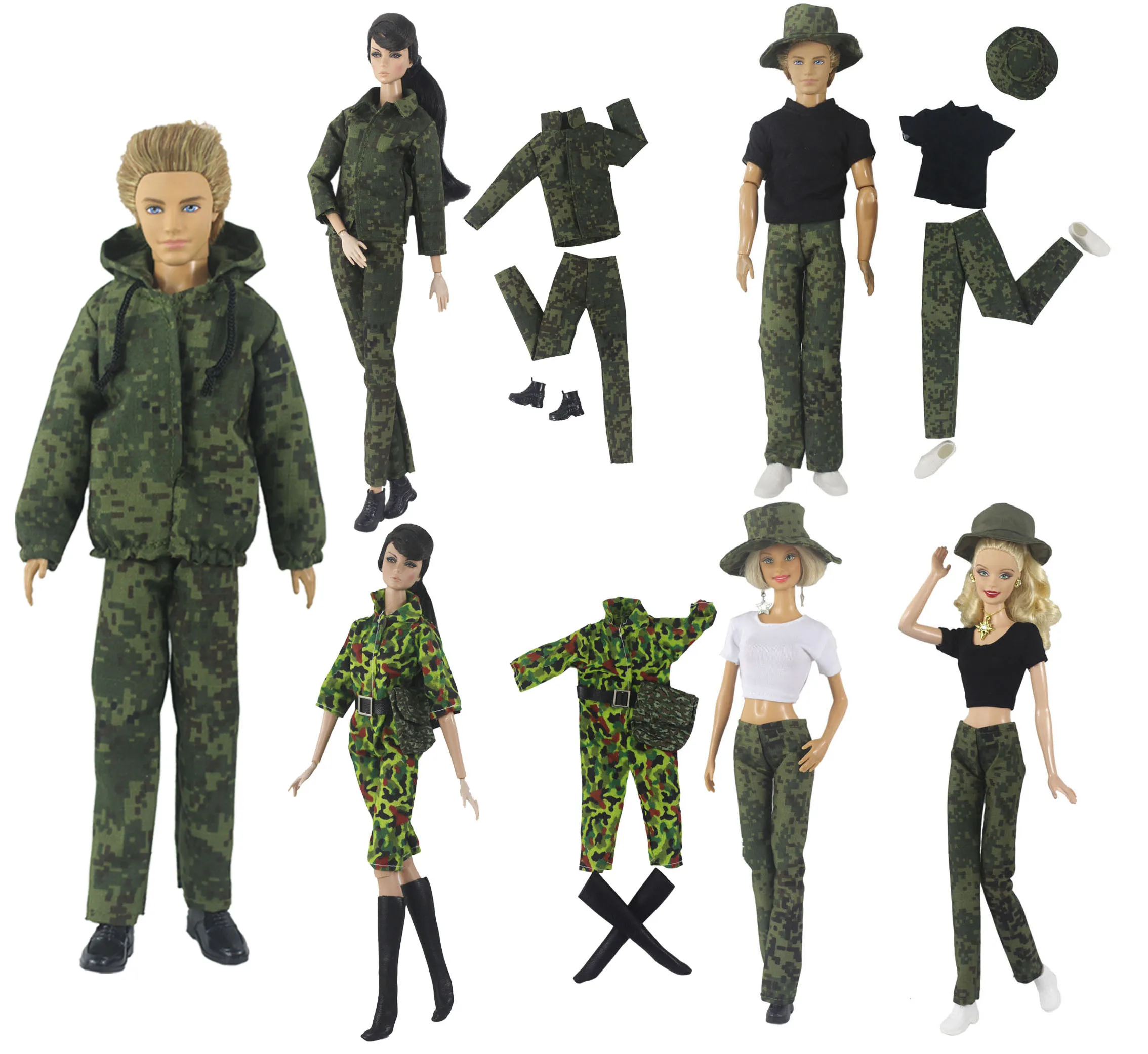 Doll Clothes Camouflage Clothes Outfit for 1:6 Scale 11.5 inch 30cm Doll Many Style for Choice Gifts for girls doll accessories