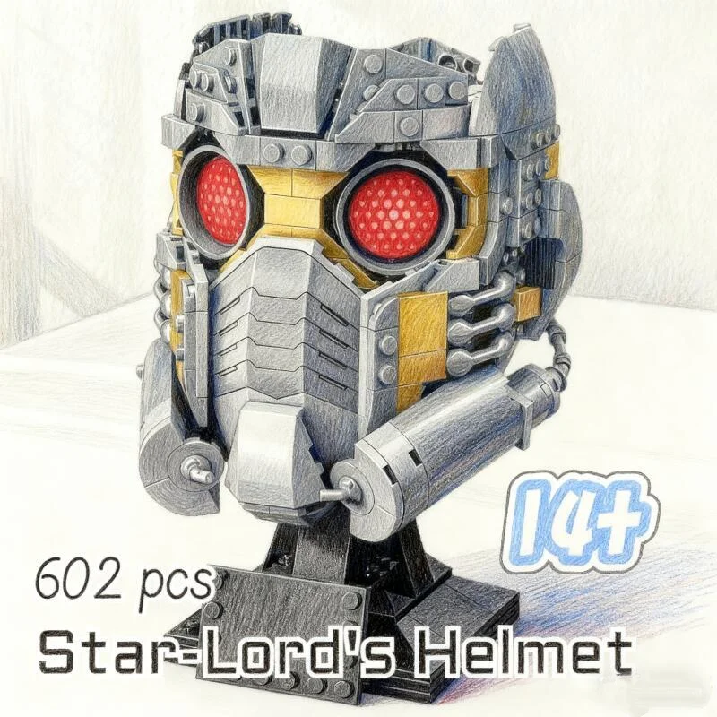 Promoción del final del año, 602 Uds., 76251, modelo de casco Star-Lord, juguetes de bloques de construcción, regalo apto para niños, regalo de cumpleaños y Navidad