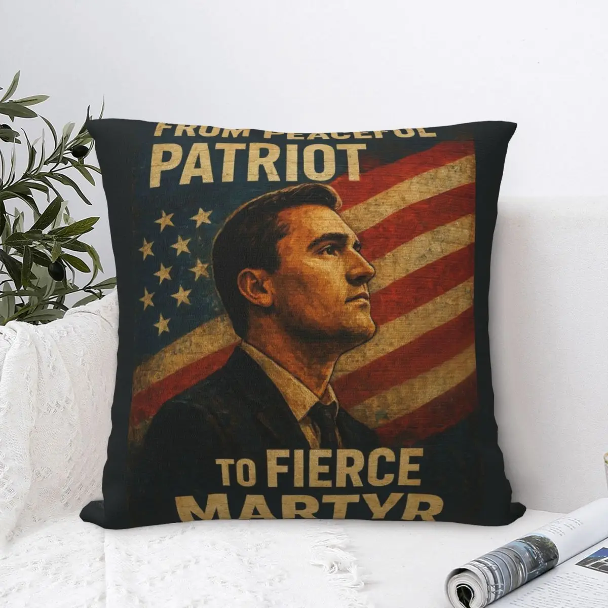 Charlie Kirk Peaceful Patriot Pillow Cover Soft Pillow Case Cushion Cover Fashion Custom DIY Pillowcases For Home Decoration