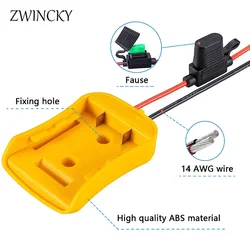 ZWINCKY zasilacz do koła, Adapter do Dewalt 18V 20V bateria litowa z bezpiecznikiem DIY akumulator złącze zasilania DCB205 DCB206