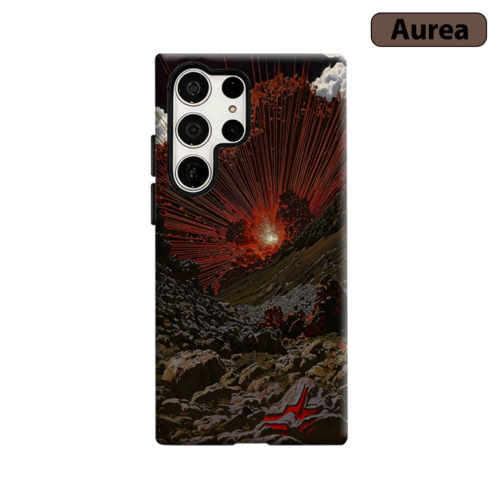 Crimson Burst Phone Case for Samsung Galaxy S25 Ultra S24 S23 Ultra Plus Shockproof Double Layer Tough Back Cover