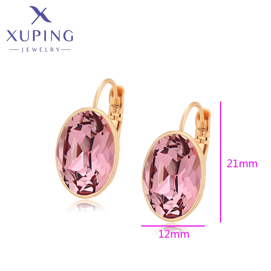 Xuping Jewelry Fashion Oval Shaped Crystal Earrings for Women Chrismas Gifts 810602442