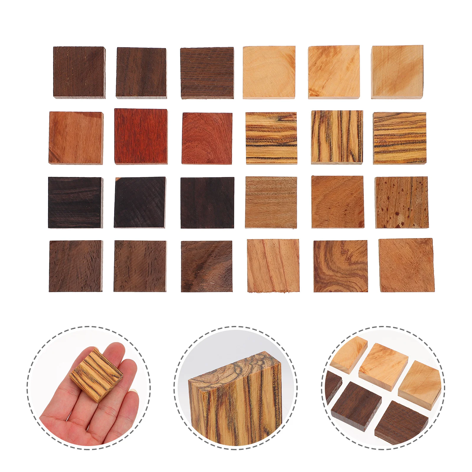 

24Pcs Wooden Ring Blanks DIY Unfinished Craft Wood Blocks for Jewelry Making Art Supplies Smooth Surface Natural Grain