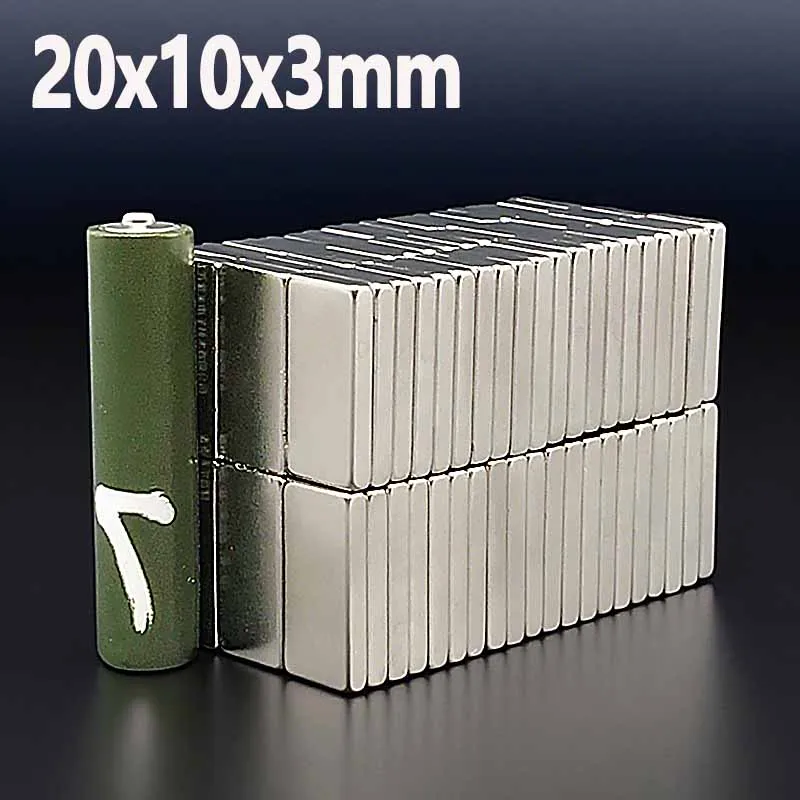 20x10x3mm Magnet Office Craft Science Garage Tool Refrigerator Fridge Magnet 2/5/10/50/200pcs Block Square 20*10*3mm Accessory