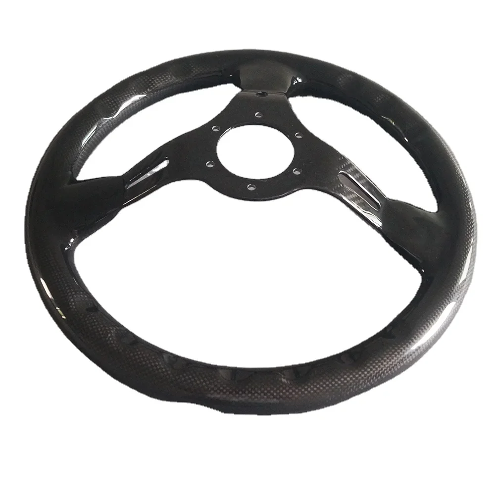 Steering Wheel  Carbon Fiber Round Steering Wheel 35cm diameter