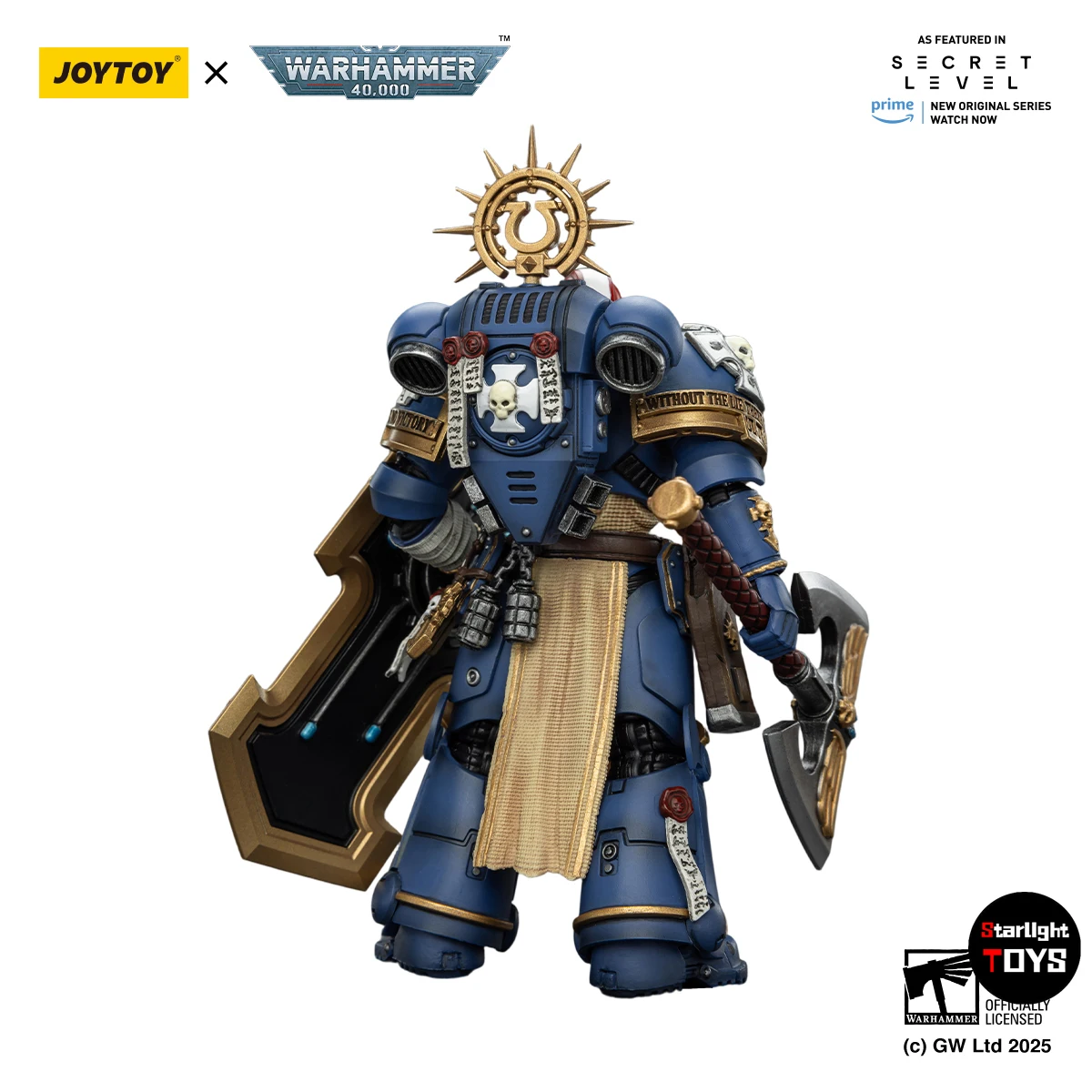 Доставка в течение 24 часов: JOYTOY Warhammer 40K Ultramarines Metaurus с топором Power Axe, щитом Stormshield и плазменным пистолетом