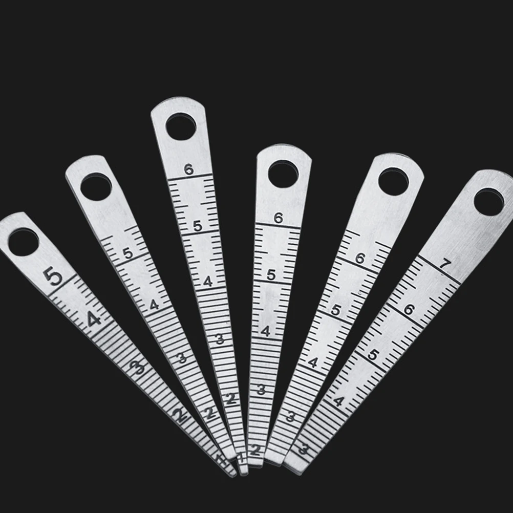 

6 Pcs Welding Inspection Gauge Depth Ruler Measuring Tool Taper Metric Stainless Steel Clear Scale Thread Debugging Mold