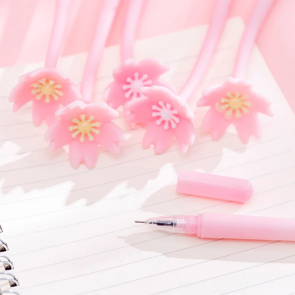 

8Pcs Cherry Blossom Gel Pens Black Ink Fine Point Pens Smooth Writing School Office Cute Stationery
