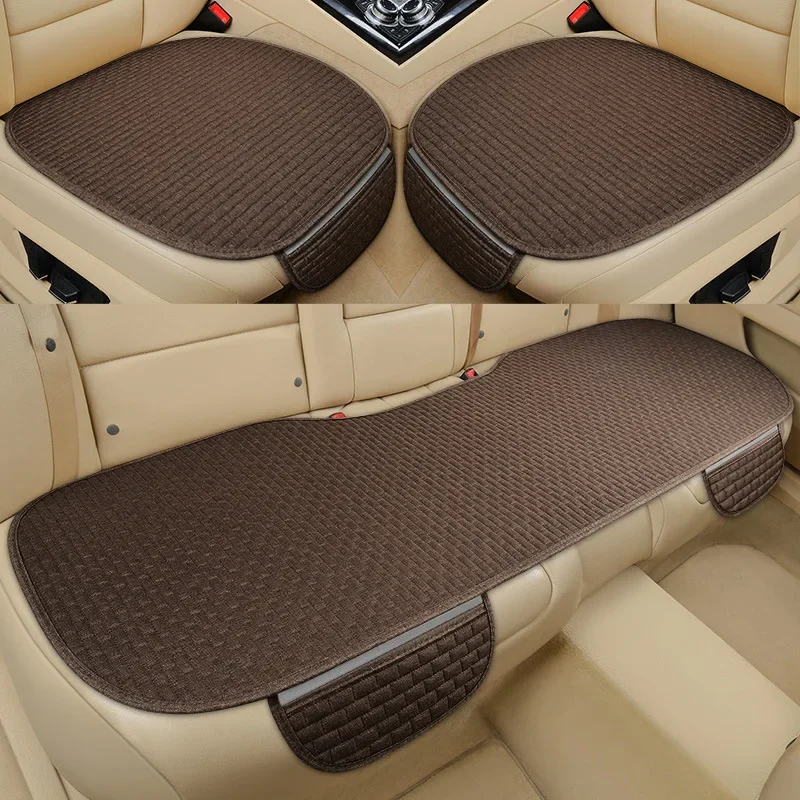 

Car Seat Cover Front Rear Seat Cushion Pad Dustproof Linen Fabric Breathable Anti Slip Seat Covers Sheet Protector Four Seasons