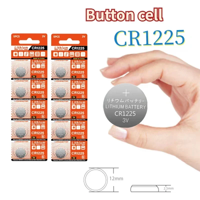 10-200PCS 3V 55mAh CR1225 Button Battery Suitable for Toys Luminous Gift Clock Remote Control Button Battery