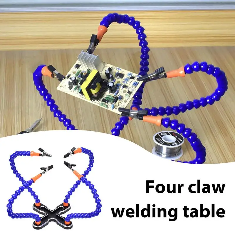 Soldering Helping Hands Helping Hands Soldering Work Stations With 4 Arms With Alligator Clips Aluminum Non-Slip Base For Jewelr