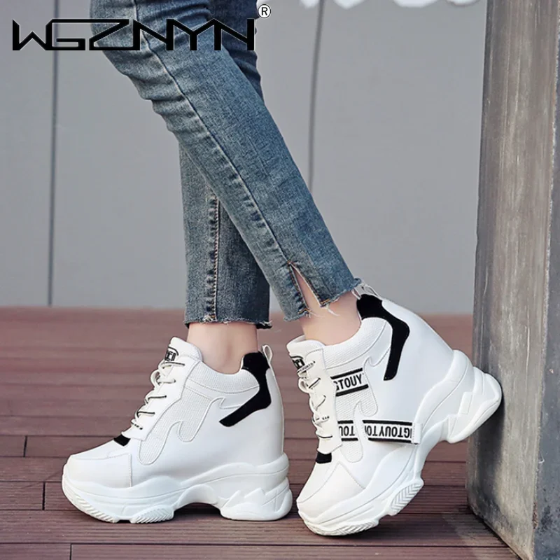 Hot Sales Trendy Shoes Women High Top Sneakers Women Platform Ankle Boots Basket Femme Chaussures Femmes Height Increase Sneaker