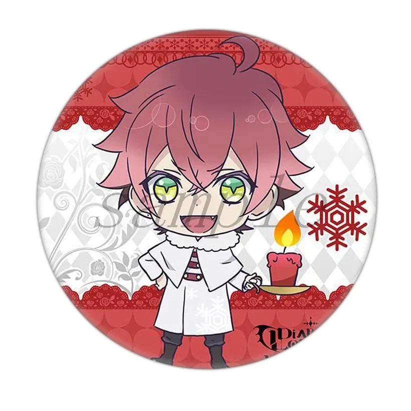 58MM Tinplate Comic Pretty Sakamaki Ayato Reiji Costumes Badge Tinplate Komori Yui Functional Accessories Animation Derivative