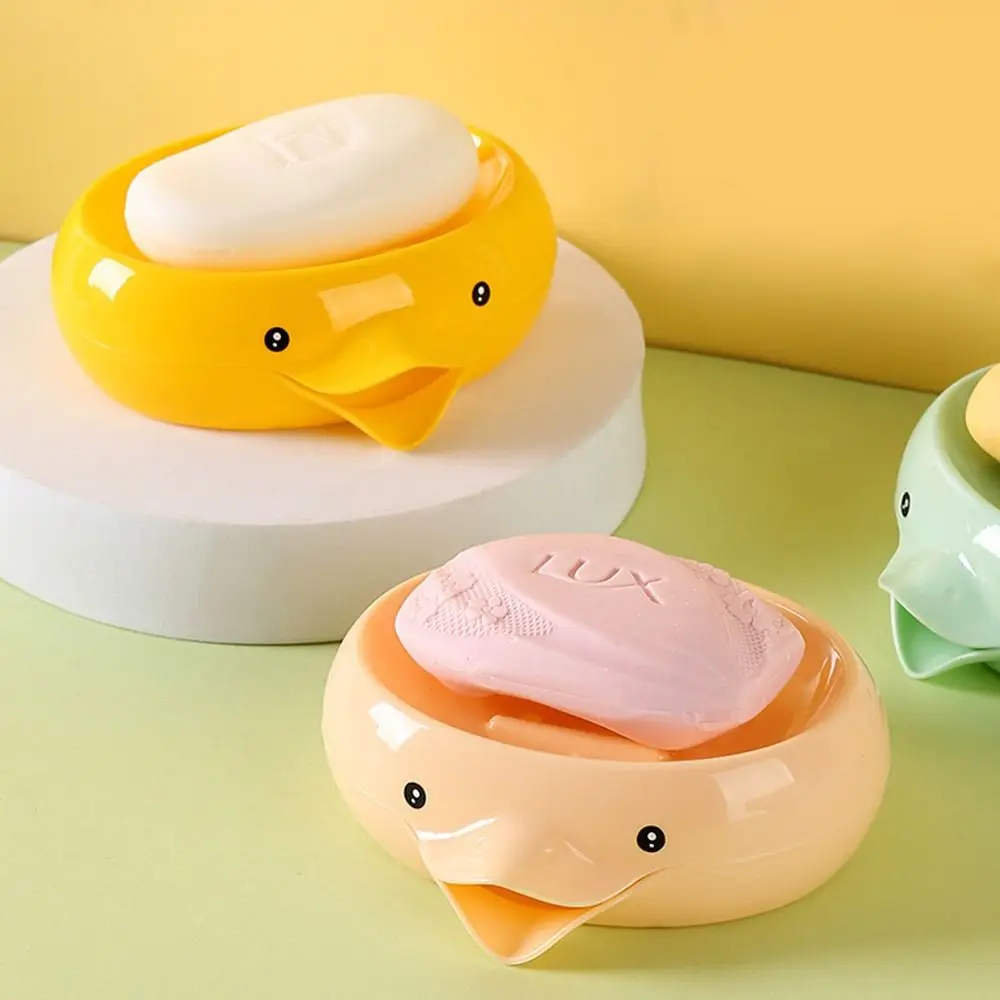 Duck-shaped Soap Dish No Water Accumulation No-punching Soap Holder Keep Soap Bars Dry Drainable Soap Box Bathroom Accessories