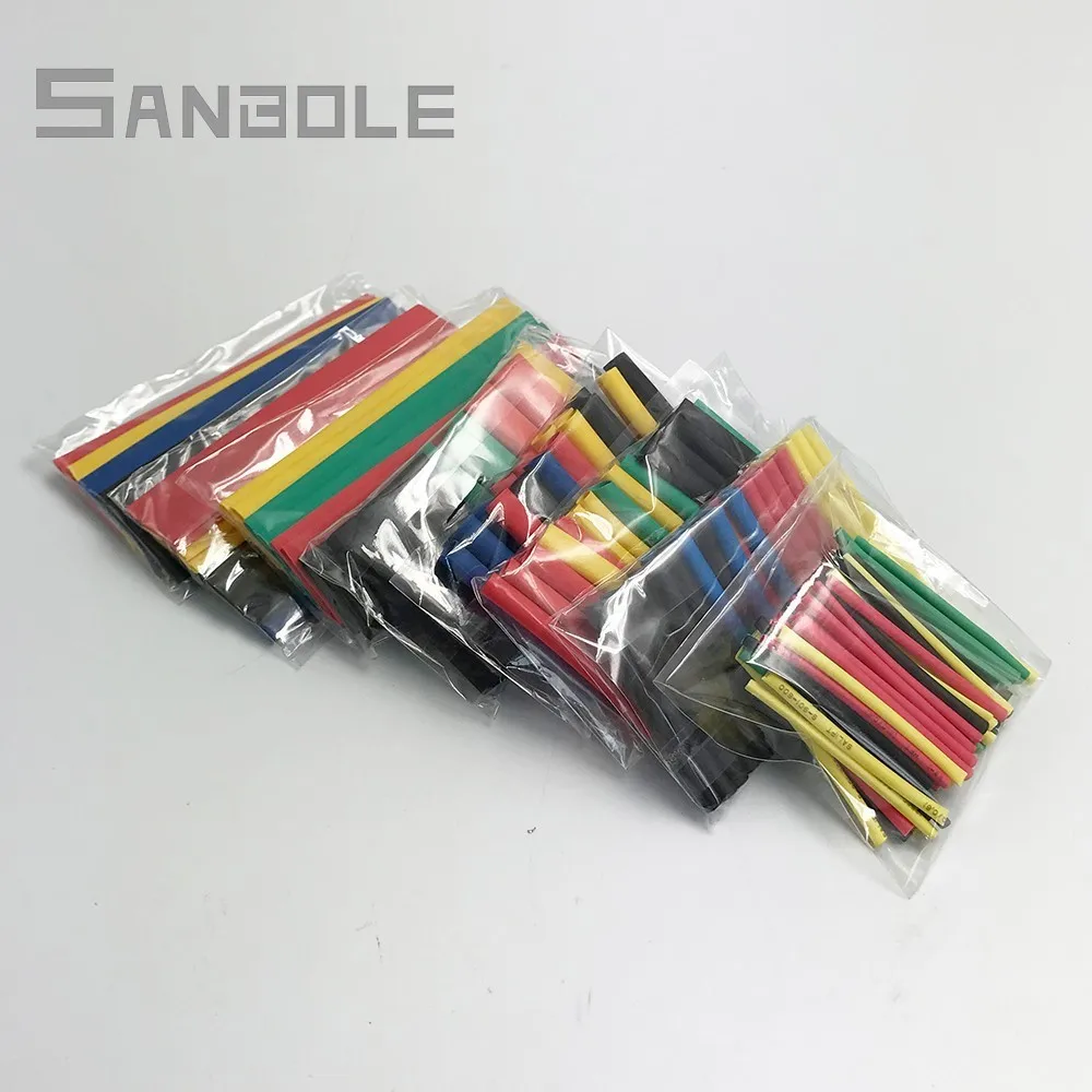 164PCS/Set Heat Shrink Tube Polyolefin Shrinking Assorted Wire Electrical Cable Insulated Sleeving Tubing Set