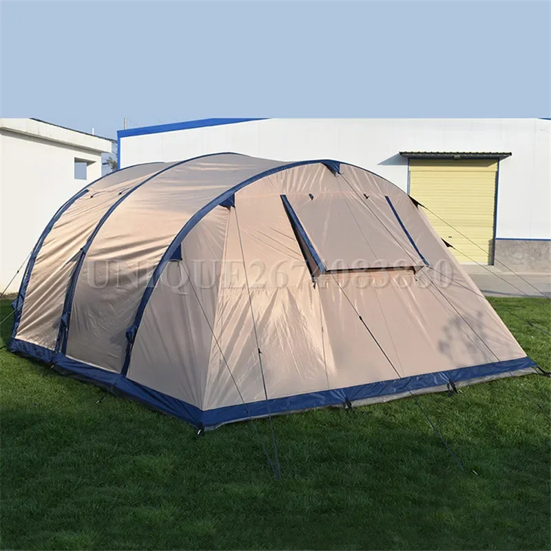 Inflatable Camping Tent, Outdoor Large Tunnel, Family Hiking Glamping Tent for 8 Person