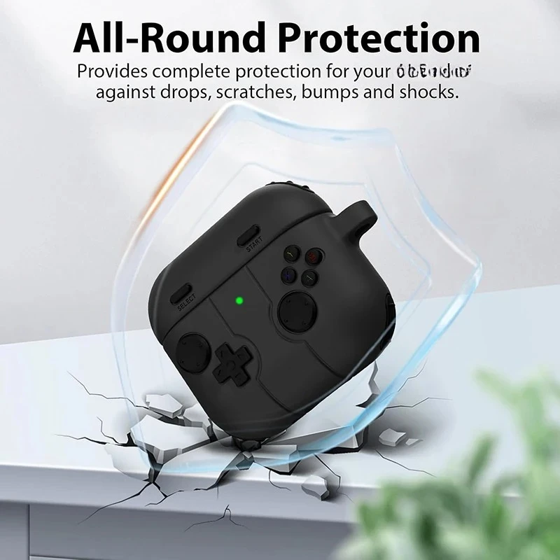 Earphone Case For Airpods 4 5 Pro 3 Cartoon 3D Gamepad Silicone Shockproof Box Cover For Airpods Pro 2 2nd 3 5 Cases With Hook