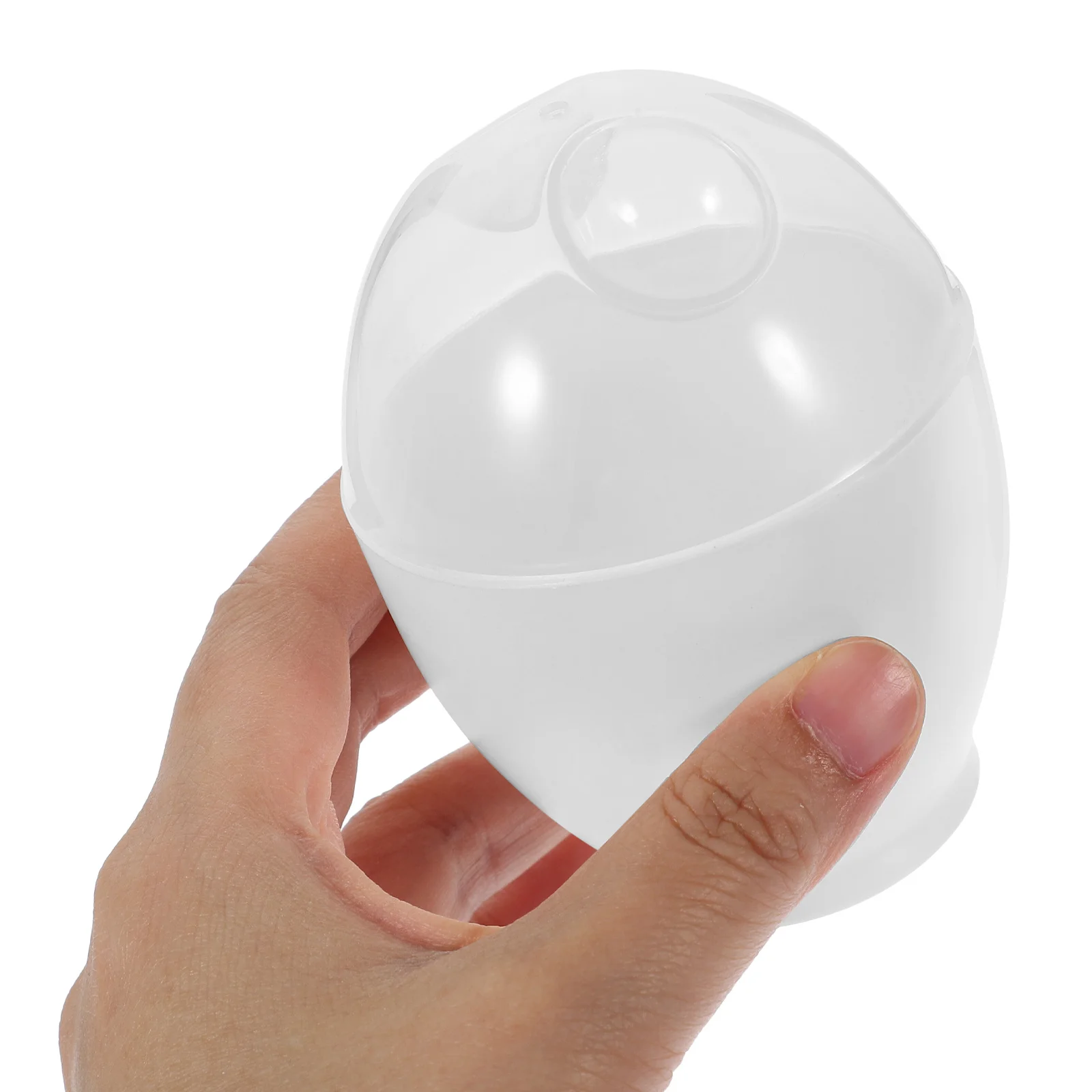 

6pcs Steamed Cup Microwave Egg Steamer Food Grade Plastic Odorless Safe For Cooking Portable Mini Egg Cooker White