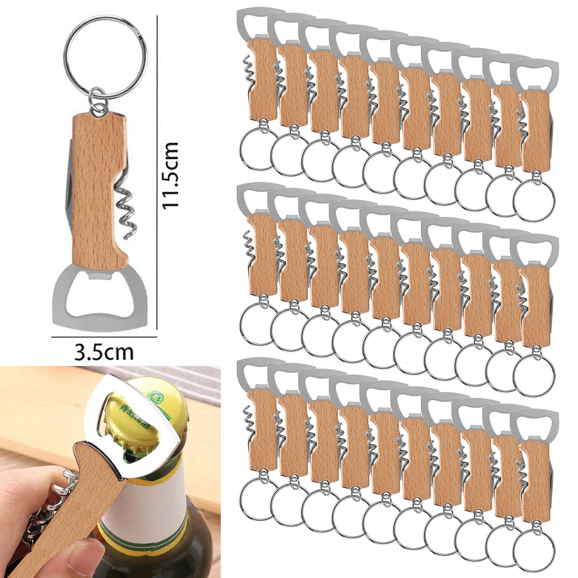 30Pcs Outdoor Portable Bottle Opener Multi-function Key Chain Knife Small Gift Wine Opener Wine Opener Beer Opener