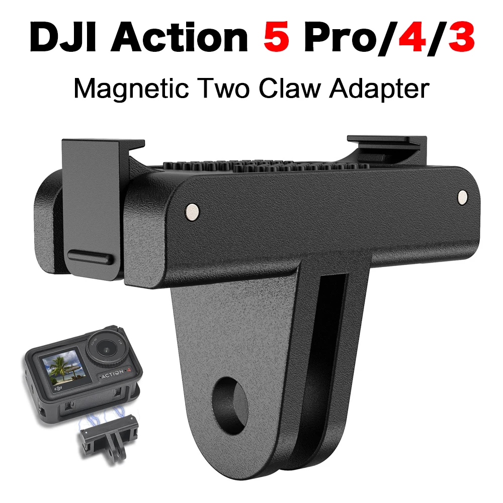 

For DJI Action4 5 3 Magnetic Two Claw Adapter 1/4 Thread Universal Port For DJI Action 4 3 camera Accessories