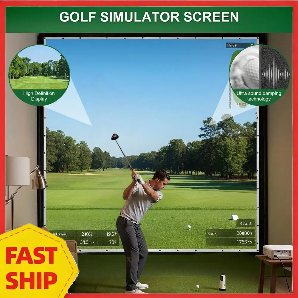 

Износостойкий ультрапрозрачный экран для гольф-симулятора для тренировок в помещении/на улице