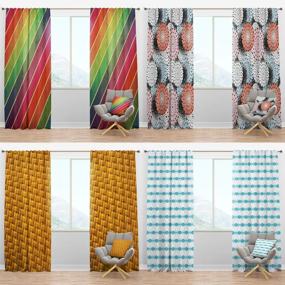 ستائر هندسية كلاسيكية معزولة حراريًا لغرف النوم وغرف المعيشة - مثالية لكفاءة وأناقة الطاقة