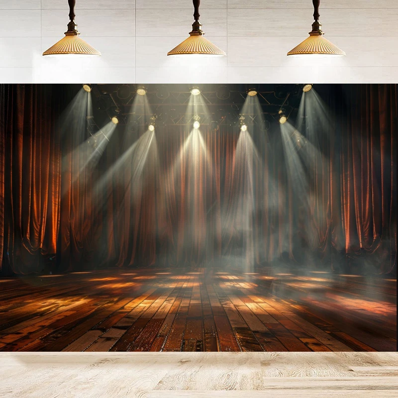 Photography Background Dynamic Multicolored Stage Lights Backdrop for Photo Shoots Kids Adults Photo Shoot Poster Banner