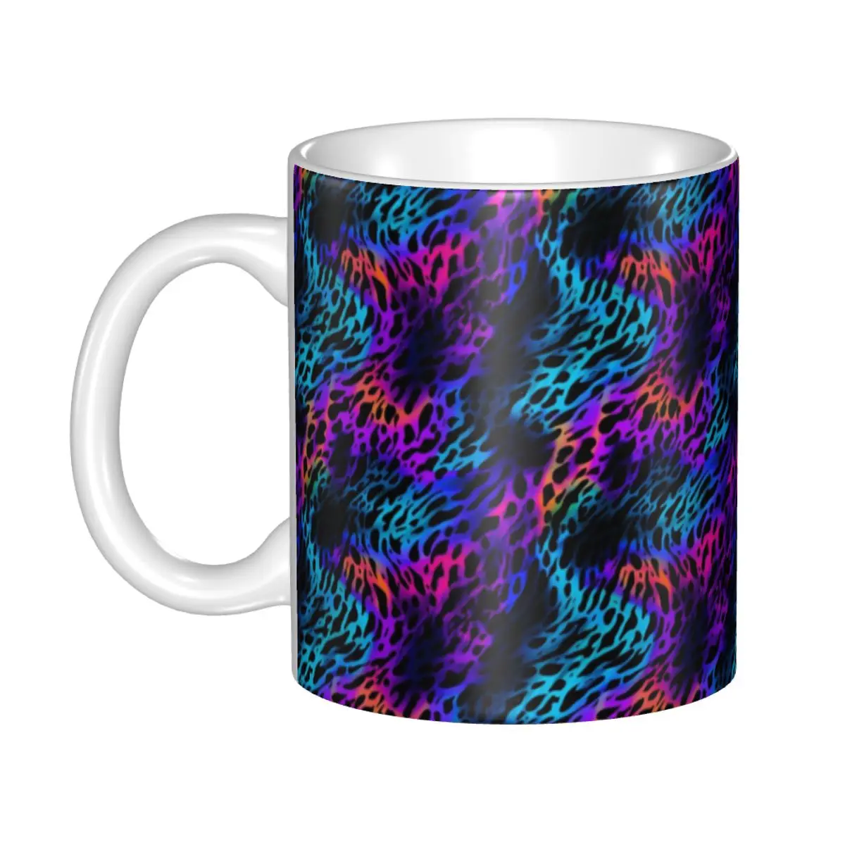 Customized Leopard Print Colorful Coffee Mug DIY Ceramic Tea Milk Cup