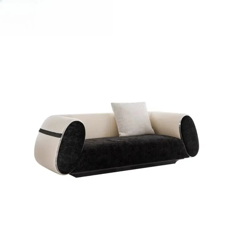 Italian design modern industrial technology future style double black and white contrasting color advanced sense living room